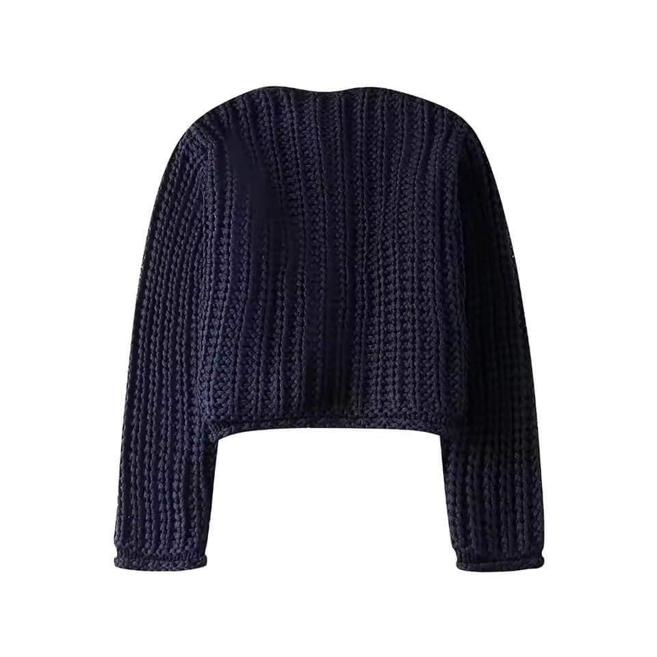 Blue Cropped Cardigan Women Clothing Knitted Short Sweaters for Women Long Sleeve Button Cardigans Women Autumn Jersey Knitwears